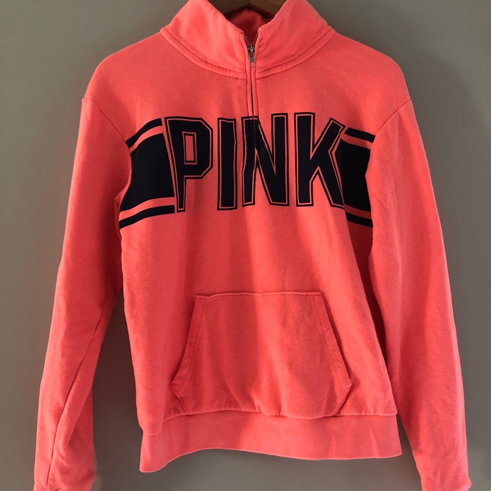 Victoria Secret Pink Coral Quarter Zip